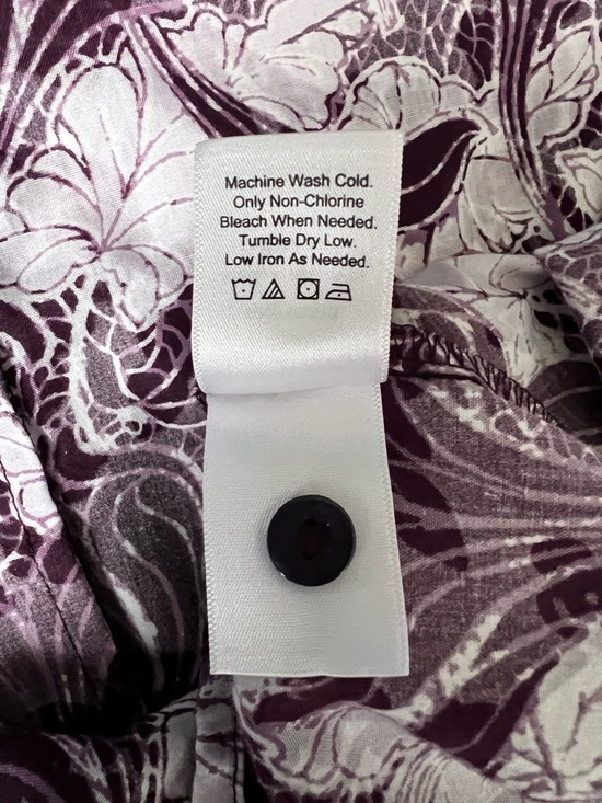 Coldwater Creek Purple Women’s Floral Print Button-Up Shirt PL (14-16) - Picture 6 of 9